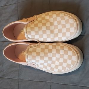 Womens Pink Chekered Vans Sz 8.5